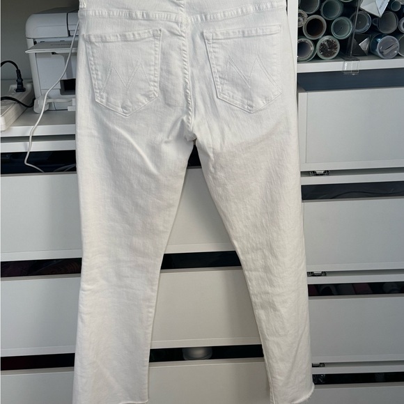 MOTHER White Insider Crop Step Fray Jeans Size 28 - Picture 3 of 11